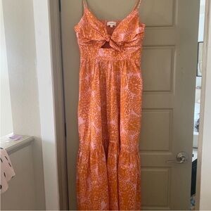 A.L.C. Orange and White Maxi Dress